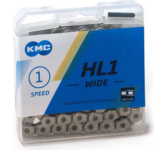 Цепь КМС HL1-W 1/2x1/8x112L FOR 1-SPD, Half Link, односкоростная, BMX HD00000501 1
