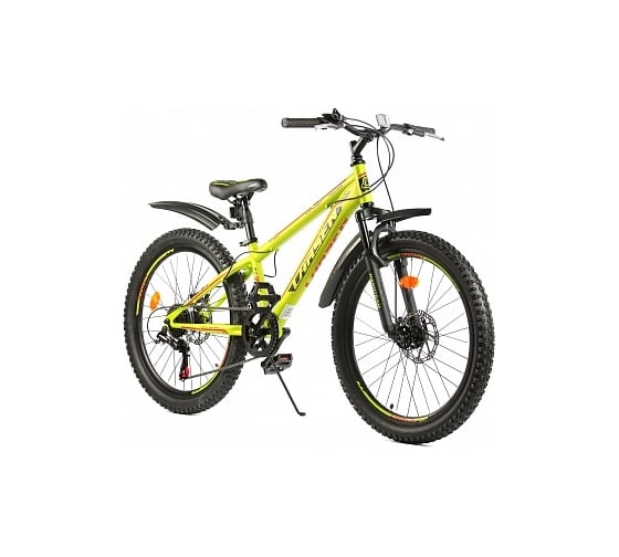 Велосипед Larsen Hard Team 24", 7 скоростей, салатовый/красный 4690222174298