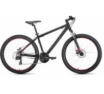 Велосипед FORWARD APACHE 27,5 2.0 disc 27.5, 21 скорость, рост 19 2019-2020, черный матовый 1BKW0M67Q032
