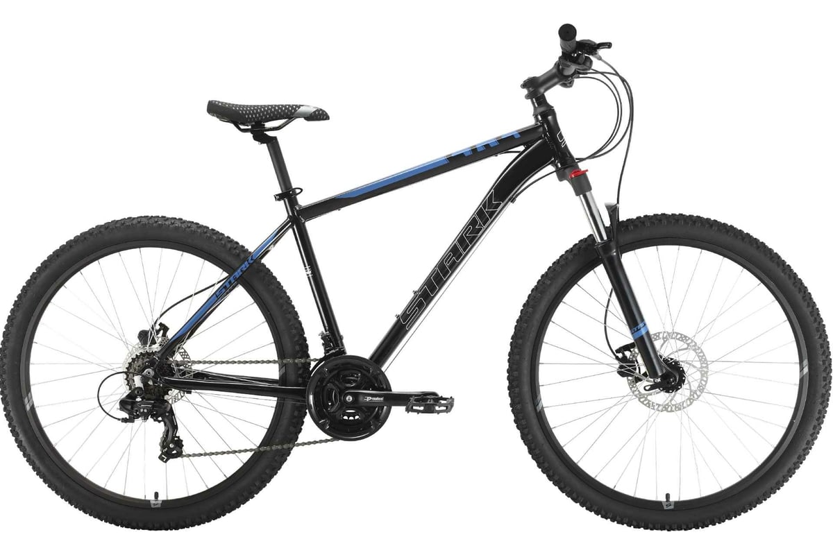 Велосипед STARK Hunter диаметр колес 27.2 HD, черный/голубой, размер рамы  16 HQ-0009506 - выгодная цена, отзывы, характеристики, фото - купить в  Москве и РФ