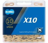 Цепь KMC X10, 5.85 - 6.20 мм, 116 звеньев, серебряно-черная RCNX10000001