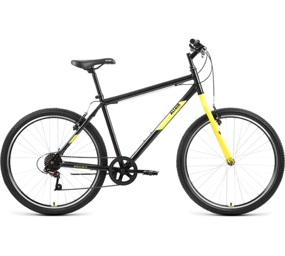 Велосипед ALTAIR MTB HT 26 1.0 2022г, рост 19, черный/желтый RBK22AL26104 1