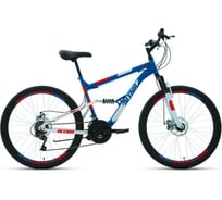 Велосипед ALTAIR MTB FS 26 2.0 D 2022г, рост 16, синий/красный RBK22AL26068