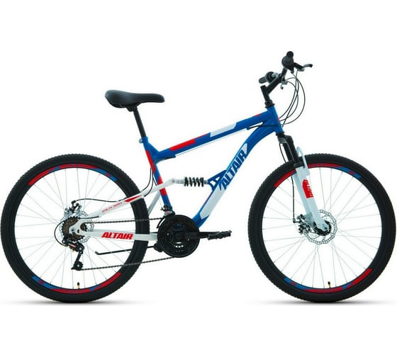 Велосипед ALTAIR MTB FS 26 2.0 D 2022г, рост 16, синий/красный RBK22AL26068 1