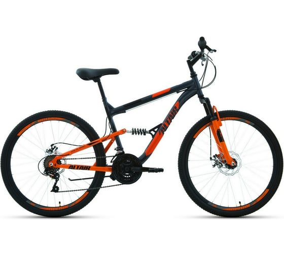 Велосипед ALTAIR MTB FS 26 2.0 D 2022г, рост 18, темно-серый/оранжевый RBK22AL26074 1