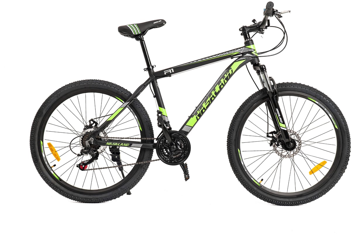 Горный велосипед NASALAND диаметр колес 26", черно-зеленый R1 ...