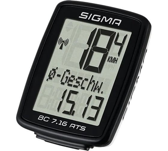 Велокомпьютер SIGMA BC 7.16 ATS, 07162, 7 функций, беспроводной, черный H000007490