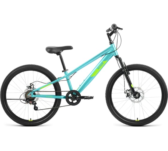Велосипед ALTAIR AL 24 D 2022г, рост 11, бирюзовый/зеленый RBK22AL24190