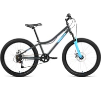 Велосипед ALTAIR MTB HT 24 2.0 D, 2022г, темно-серый/голубой RBK22AL24095