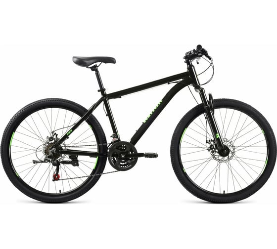 Велосипед ALTAIR 26 Disc 26 21 скорость, рост 17, черный/ярко-зеленый RBKT1M36GK01