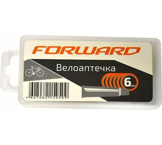 Велосипедная аптечка FORWARD YP3205A-1N-C, бокс пластиковый, заплатки 6 шт, 5 мл RT5PTCH60005 1