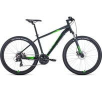 Велосипед FORWARD APACHE 27.5 2.0 D, 2022г, черный матовый/ярко-зеленый RBK22FW27333