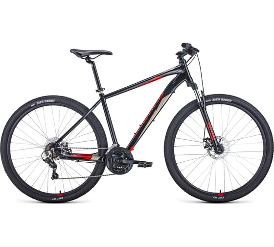 Велосипед FORWARD APACHE 29 2.0 D, 2022г, черный/красный RBK22FW29418 1