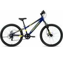 Велосипед FORWARD RISE 24 2.0 D 2022г, темно-синий/желтый RBK22FW24796
