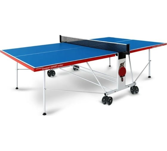 Теннисный стол Start Line Compact Expert Outdoor 6 blue, профессиональный, с встроенной сеткой, всепогодный 6044-4