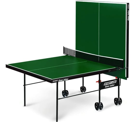 Теннисный стол Start Line Game Indoor green, любительский, для помещений, с встроенной сеткой 6031-3