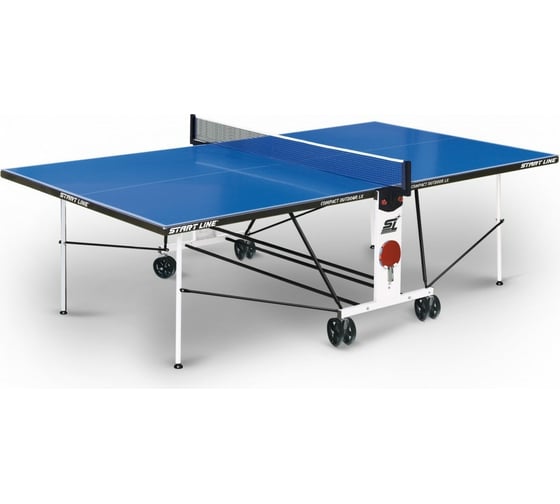 Теннисный всепогодный стол Start Line Compact Outdoor LX blue, любительский, с встроенной сеткой 6044-1