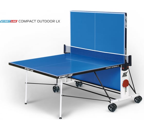 Теннисный всепогодный стол Start Line Compact Outdoor LX blue, любительский, с встроенной сеткой 6044-1