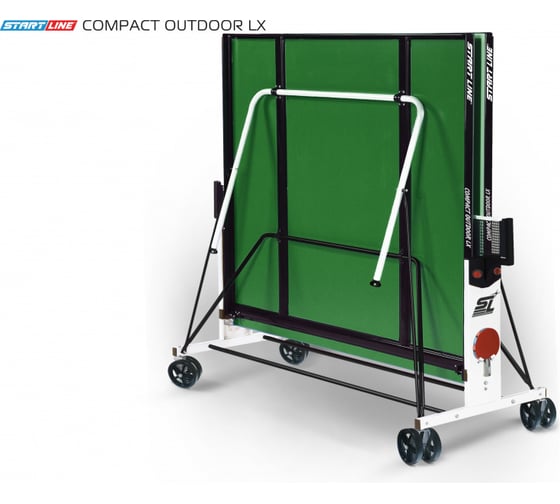 Теннисный всепогодный стол Start Line Compact Outdoor LX green, любительский, с встроенной сеткой 6044-11