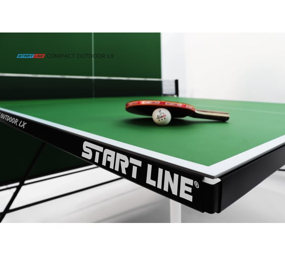 Теннисный всепогодный стол Start Line Compact Outdoor LX green, любительский, с встроенной сеткой 6044-11