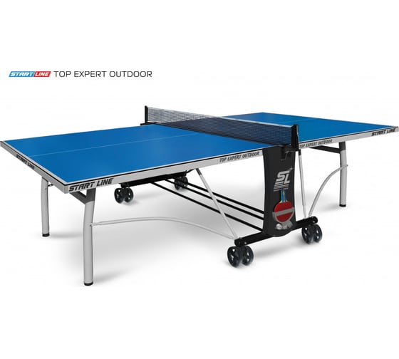 Теннисный стол Start Line Top Expert Outdoor, всепогодный, профессиональный, с встроенной сеткой 6047