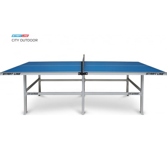 Теннисный стол Start Line City Outdoor blue, всепогодный, любительский, с встроенной сеткой 60-710