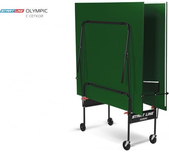 Теннисный стол Start Line Olympic green любительский, для помещений, с встроенной сеткой 6021-1