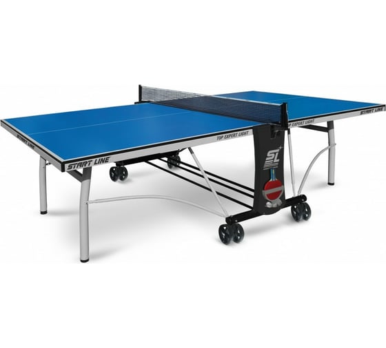 Теннисный стол Start Line Top Expert Light blue, профессиональный, для помещений, с встроенной сеткой 6046
