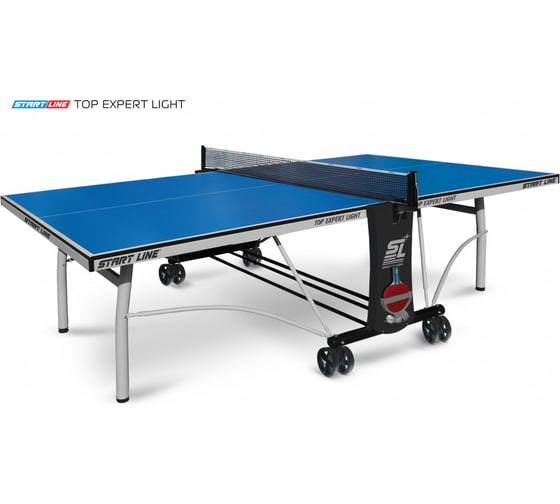 Теннисный стол Start Line Top Expert Light blue, профессиональный, для помещений, с встроенной сеткой 6046