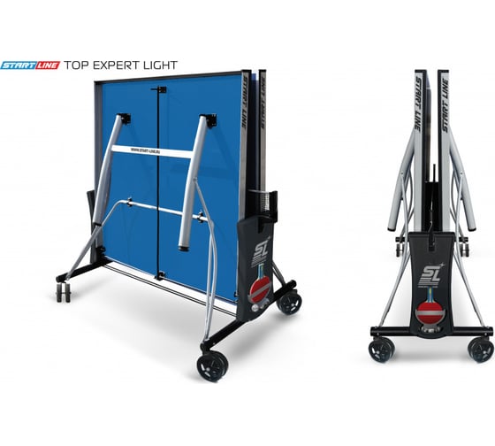 Теннисный стол Start Line Top Expert Light blue, профессиональный, для помещений, с встроенной сеткой 6046