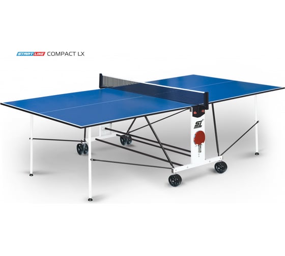 Теннисный стол Start Line Compact LX blue, любительский, для помещений, с встроенной сеткой 6042