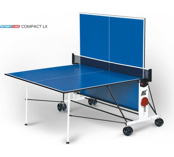 Теннисный стол Start Line Compact LX blue, любительский, для помещений, с встроенной сеткой 6042