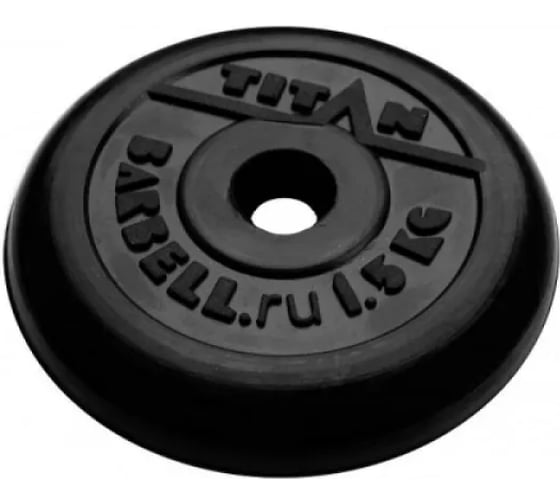 Обрезиненный диск ООО "Верхнеуральский завод РТИ" Barbell Титан, 1.5 кг, 31 мм T1,5RD31B 1