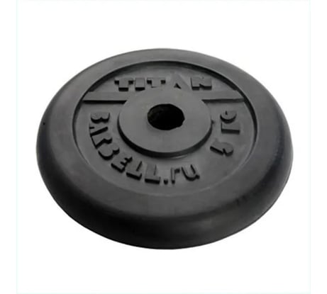 Обрезиненный диск ООО "Верхнеуральский завод РТИ" Barbell Титан, 5 кг, 26 мм T5RD26B