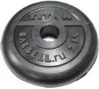 Обрезиненный диск ООО "Верхнеуральский завод РТИ" Barbell Титан, 2 кг, 26 мм T2RD26B