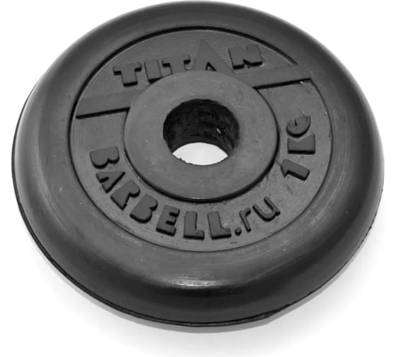 Обрезиненный диск ООО "Верхнеуральский завод РТИ" Barbell Титан, 1 кг, 31 мм T1RD31B
