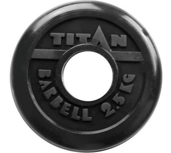 Обрезиненный диск ООО "Верхнеуральский завод РТИ" Barbell Титан, черный, 2.5 кг, 51 мм T2,5RD51B