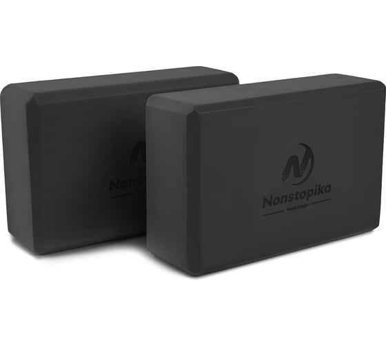 Блок для йоги ZDK черный, 2шт, 23x15x8см, 180г ZDKblock7.5/black