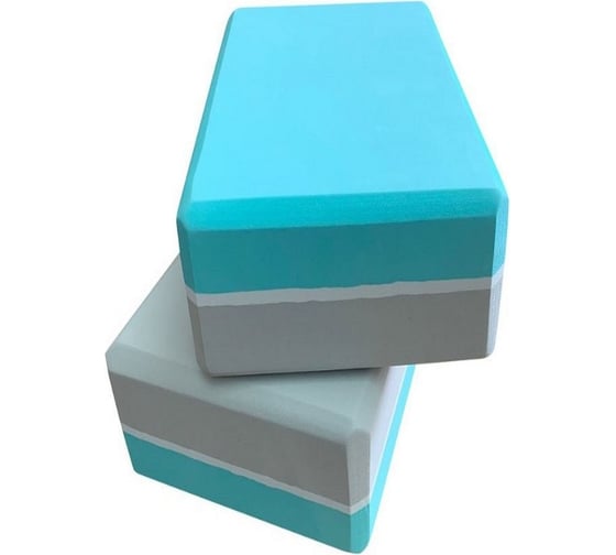 Блок для йоги ZDK зеленый/белый/серый, 2шт, 23x15x8см, 180г ZDKblock7.5/07 1
