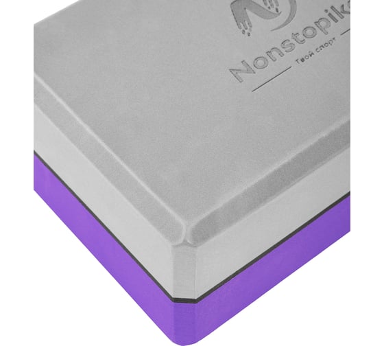 Блок для йоги ZDK фиолетовый/черный/серый, 2шт, 23x15x8см, 180г ZDKblock7.5/09