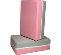 Блок для йоги ZDK розовый/белый/серый, 2шт, 23x15x8см, 180г ZDKblock7.5/08