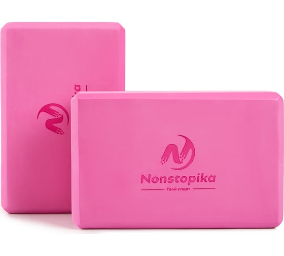 Блок для йоги ZDK розовый, 2шт, 23x15x8см, 180г ZDKblock7.5/pink
