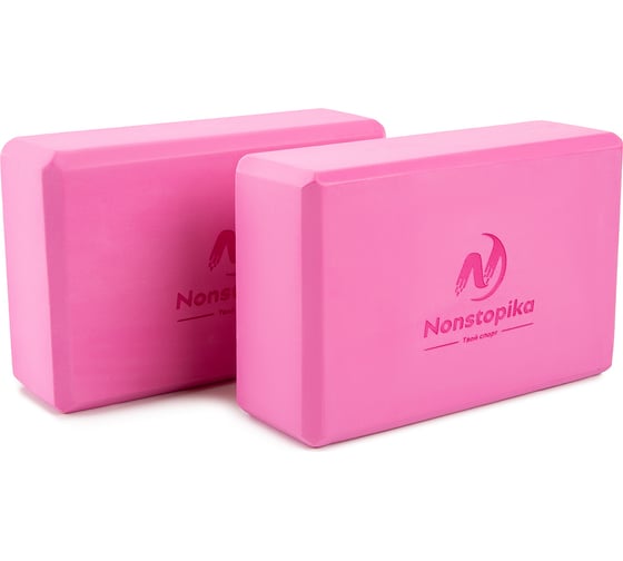 Блок для йоги ZDK розовый, 2шт, 23x15x8см, 180г ZDKblock7.5/pink