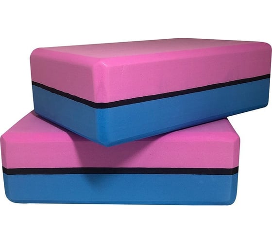 Блок для йоги ZDK розовый/черный/голубой, 2шт, 23x15x10см, 200г ZDKblock10/05