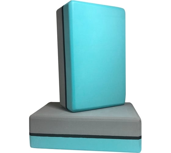 Блок для йоги ZDK голубой/черный/серый, 2шт, 23x15x10см, 200г ZDKblock10/04