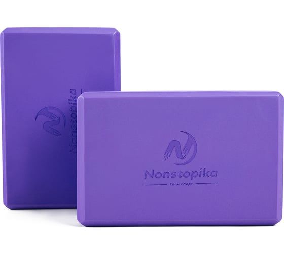 Блок для йоги ZDK фиолетовый, 2шт, 23x15x8см, 180г ZDKblock7.5/violet