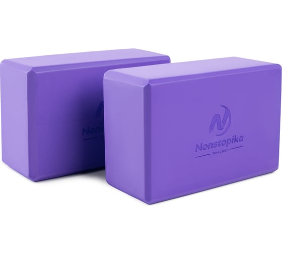 Блок для йоги ZDK фиолетовый, 2шт, 23x15x8см, 180г ZDKblock7.5/violet