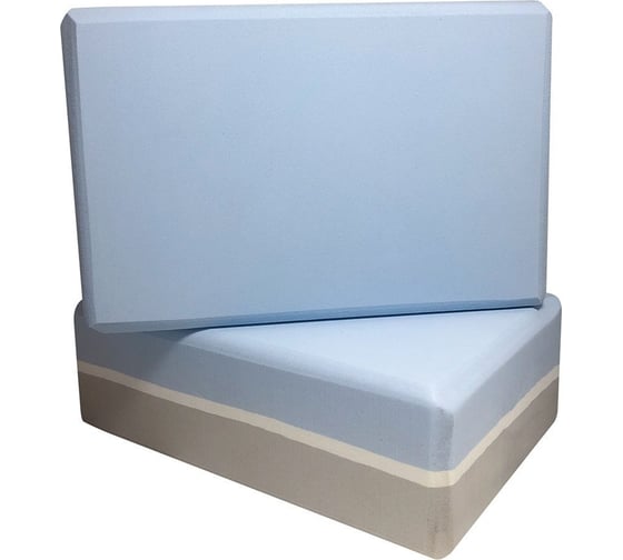 Блок для йоги ZDK голубой/белый/серый, 2шт, 23x15x8см, 180г ZDKblock7.5/06