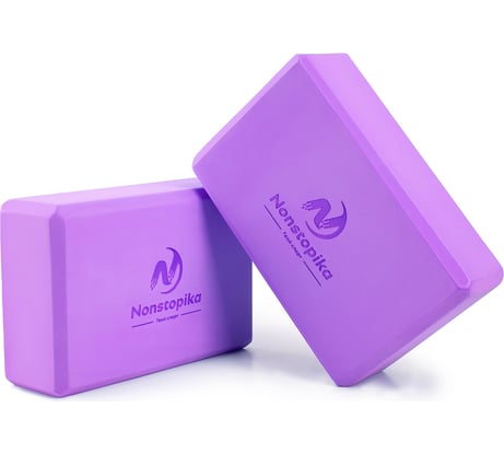 Блок для йоги ZDK сиреневый, 2шт, 23x15x8см, 180г, полумягкий ZDK2*180purple