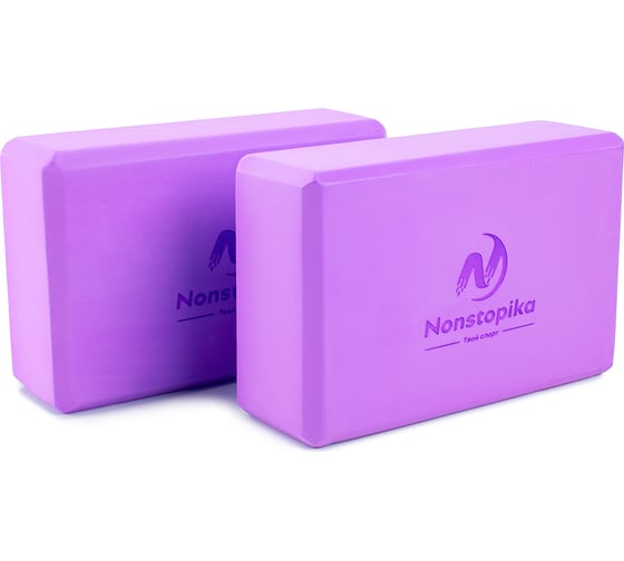 Блок для йоги ZDK сиреневый, 2шт, 23x15x8см, 180г, полумягкий ZDK2*180purple